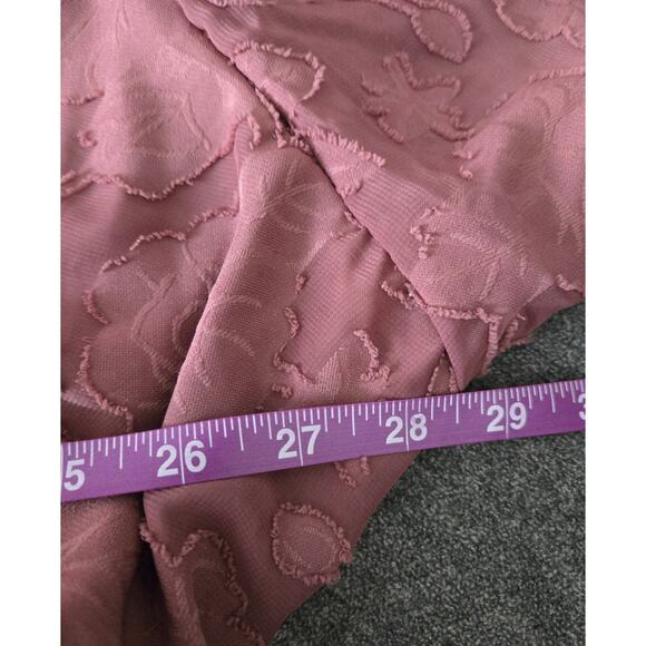 Feminine Pink Floral Burnout Jacquard Wrap Midi Dress Flutter Sleeve Torrid Sz 6 - Picture 9 of 13